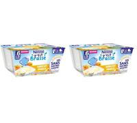 Nestlé Bébé - P'tit brassé Abricot Vanille sans sucres ajoutés - dès 6 mois - 4 x 90g (Lot de 2)