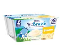 Nestlé Bébé - P'tit Brassé Banane - Laitage dès 6 mois - 4 x 100g (4 Laitages )