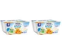 Nestlé Bébé - P'Tit Brassé Bio - Abricot - Laitage dès 6 Mois - 4X90g (Lot de 2)