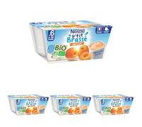 Nestlé Bébé - P'Tit Brassé Bio - Abricot - Laitage dès 6 Mois - 4X90g (Lot de 4)