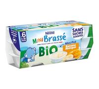 Nestlé Bébé - P'tit brassé BIO mini banane mangue sans sucres ajoutés - dès 4/6 mois - 6 x 50g