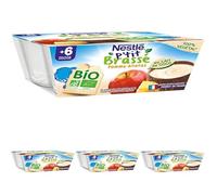 Nestlé Bébé P'tit Brassé Bio Végétal Lait de Coco Pomme Ananas - 4x 90g - dès 6 mois (Lot de 4)