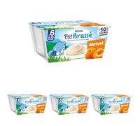 Nestlé Bébé - P'tit Brassé - Desserts Lactés - Abricot- Dès 6 mois - 4x100g (Lot de 4)