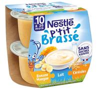 P'TIT BRASSÉ LAIT FRUITS CÉRÉALES BANANE MANGUE DES 6 MOIS 2x115g
