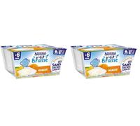Nestlé Bébé P'tit Brassé - Laitage Mangue sans sucres ajoutés - dès 6 mois - 4 x 90g (Lot de 2)