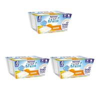 Nestlé Bébé P'tit Brassé - Laitage Mangue sans sucres ajoutés - dès 6 mois - 4 x 90g (Lot de 3)