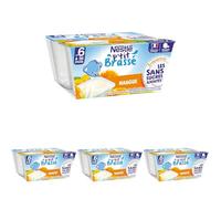 Nestlé Bébé - P'tit Brassé - Laitage Mangue sans sucres ajoutés - dès 6 mois - 4 x 90g (Lot de 4)
