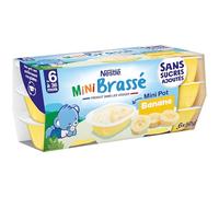 Nestlé Bébé - P'tit brassé mini Banane sans sucres ajoutés - dès 4/6 mois - 6 x 50g