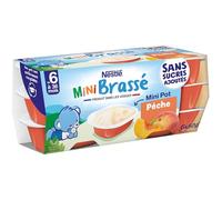 Nestlé Bébé - P'tit brassé mini pêche sans sucres ajoutés - dès 4/6 mois - 6 x 50g