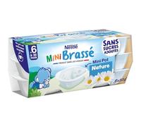 Nestlé Bébé - P'tit brassé mini nature sans sucres ajoutés - dès 4/6 mois - 6 x 50g