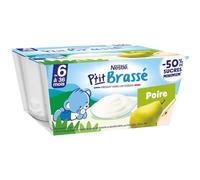 Nestlé Bébé P'tit Brassé Poire - Laitage dès 6 mois - 4 x 100g