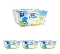 Nestlé Bébé P'tit Brassé Poire - Laitage dès 6 mois - 4 x 100g (Lot de 4)