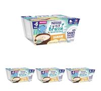Nestlé Bébé P'tit Brassé Végétal Laitage Lait coco Banane sans sucres ajoutés - dès 6 mois - 4 x 90g (L'emballage peut varier) (Lot de 4)