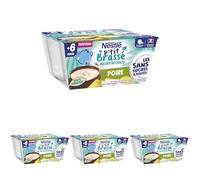 Nestlé Bébé P'tit Brassé Végétal Laitage Lait coco Poire sans sucres ajoutés - dès 6 mois - 4 x 90g (Lot de 4)