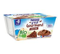 Nestlé Bébé - P'Tit Gourmand Bio - Cacao - Laitage dès 6 Mois - 4X90g (Lot de 6)
