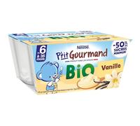 Nestlé Bébé - P'tit Gourmand BIO Nestlé Bébé - Vanille - Laitage dès 6 Mois - 4X90g