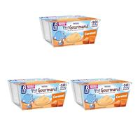 Nestlé Bébé P'tit Gourmand Caramel - Laitage dès 6 mois - 4 x 100g (4 Laitages) (Lot de 3)