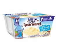 Nestlé Bébé - P'Tit Gourmand - Crème de Riz Au Lait - Laitage dès 6 Mois - 4 X 100g