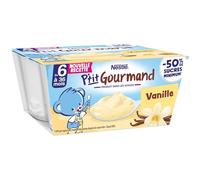 Nestlé Bébé - P'tit Gourmand Saveur Vanille - Laitage dès 6 mois - 4 x 100g