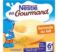 Nestlé Bébé P'tit Gourmand Semoule au Lait - Pack de 4 - Laitage dès 6 mois