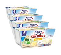 NESTLÉ BÉBÉ - P'TIT ONCTUEUX BIO BANANE DES 6 MOIS 4X90G (Lot de 4)