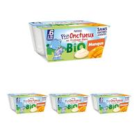 Nestlé Bébé - P'Tit Onctueux Bio - Mangue - Laitage dès 6 Mois - 4X90g (Lot de 4)