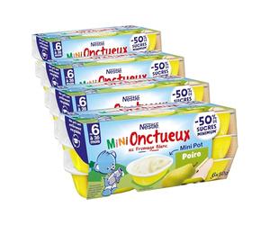 NESTLÉ BÉBÉ - P'TIT ONCTUEUX CROISSANCE MINI POIRE DES 6 MOIS 6X50G (Lot de 4)