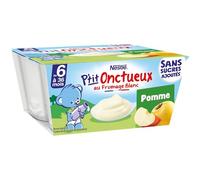 Nestlé Bébé - P'tit onctueux Pomme sans sucres ajoutés - dès 6 mois - 4 x 90g