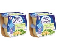 Nestlé Bébé P'tit Souper Crème de Petits Pois Petites Pâtes - Plat Légumes et féculents dès 12 mois - 2 x 200g (Lot de 2)