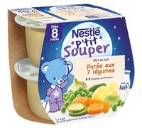 Nestlé Bébé - P'tit Souper - Petits Pots Bébé - Purée 7 Légumes - Dès 8 mois - 2x200g