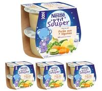 Nestlé Bébé - P'tit Souper - Petits Pots Bébé - Purée 7 Légumes - Dès 8 mois - 2x200g (Lot de 4)