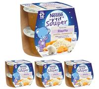 Nestlé Bébé - P'tit Souper - Petits Pots Bébé - Risotto Carottes, Champignon - Dès 12 mois - 2x200g (Lot de 4)