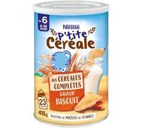 P'TITE CÉRÉALE SAVEUR BISCUIT AUX CÉRÉALES COMPLÈTES DES 6 MOIS Boîte 415g