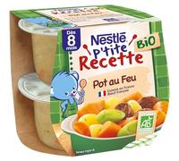 Nestlé Bébé - P'tite Recette Bio Plat complet Légumes du Pot au Feu Bio - dès 8 mois - 2 x 190g