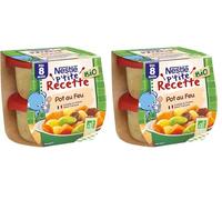 Nestlé Bébé P'tite Recette Bio Plat complet Légumes du Pot au Feu Bio - dès 8 mois - 2 x 190g (Lot de 2)