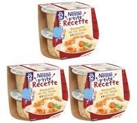 Nestlé Bébé P'tite Recette Blanquette de Riz Dinde - Plat complet dès 8 mois - 2 x 200g (Lot de 3)
