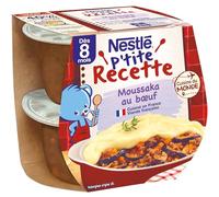 Nestlé Bébé - P'tite Recette Moussaka au bœuf - Plat complet dès 8 mois - 2x 200g