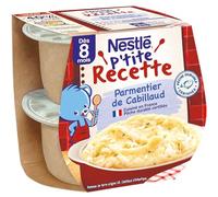 Nestlé Bébé P'tite Recette Parmentier de Cabillaud - Plat complet dès 8 mois - 2 x 200g