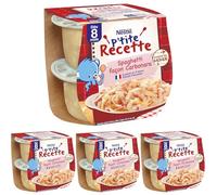 NESTLÉ BÉBÉ - P'TITE RECETTE - SPAGHETTI FAÇON CARBONARA - DÈS 8 MOIS - PACK DE 2X200G (Lot de 4)