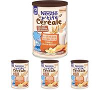 Nestlé Bébé - P'tites Céréales - vanille saveur biscuit - céréales complètes - dès 12 mois - 415g (Lot de 4)