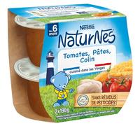 NATURNES TOMATES PÂTES COLIN DES 6 MOIS 2x190g