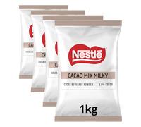 NESTLÉ Cacao Mix Milky Taste (Lacté) - Pour Préparer un Chocolat Chaud Instantané - A Mélanger avec de l'Eau - Cacao en Poudre Soluble Certifié Rainforest Alliance - Sachet de 1kg (Lot de 4)