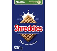 Nestlé Cereals - Céréales de petit-déjeuner Shreddies - Carrés de blé entier à taille bitesize - L'original - Haute fibre, sans sucre ajouté - 630 g