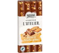NESTLÉ - Chocolat Lait Gourmand aux Biscuits Noisette, Texture Croquante et Fondante (170g) - Le lot de 3