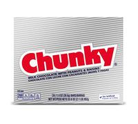 Nestle Chunky Chocolate Single Candy Bars, 1.4 Ounce (Pack of 24)