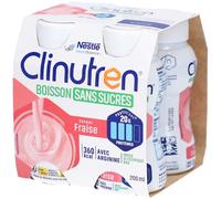 NESTLE Clinutren Boisson Sans Sucres Fraise Bouteilles 4x200 ml
