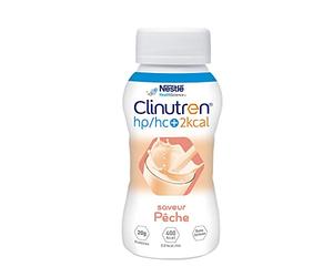 Nestlé Clinutren HP HC+ Mélange de Protéines Pêche - Lot de 4 bouteilles de 200 mL