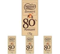 Nestlé Dessert - Chocolat Noir 80% à Pâtisser - Tablette de 170g (Lot de 4)