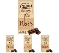 Nestlé Dessert - Chocolat Noir à Pâtisser - Tablette de 205g (Lot de 4)