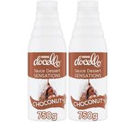NESTLÉ DOCELLO Sauce Sensation Choconut - Sauce Dessert Chocolat-Noisette - Cacao Certifié Rainforest Alliance - Aide à la Pâtisserie, Topping, Nappage Gâteau, Coulis - Bouteille Squeeze - 750g